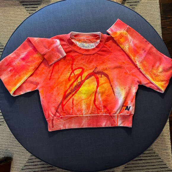 AVIATOR NATION // Women's Artist Collection Bright Splatter Cropped Crewneck - Picture 1 of 7